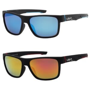 Urban Beach Herren-Sonnenbrille - Blau & Rot Spiegelnde Serie