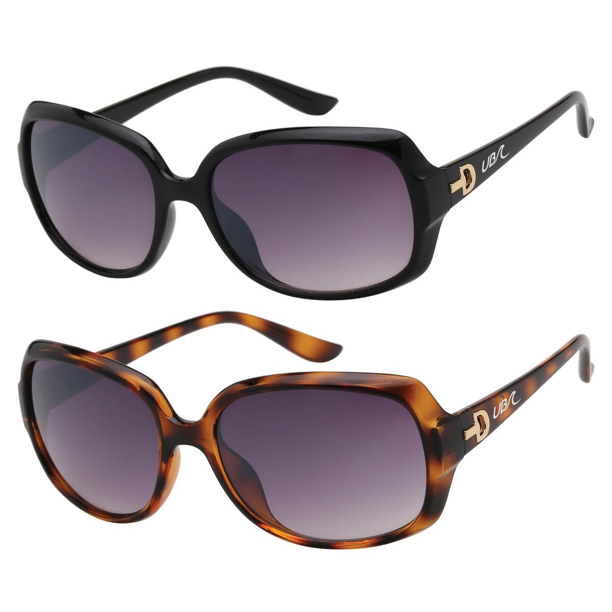 Urban Beach Dames Zonnebril – Oversized Glamour Zwart & Tortoise