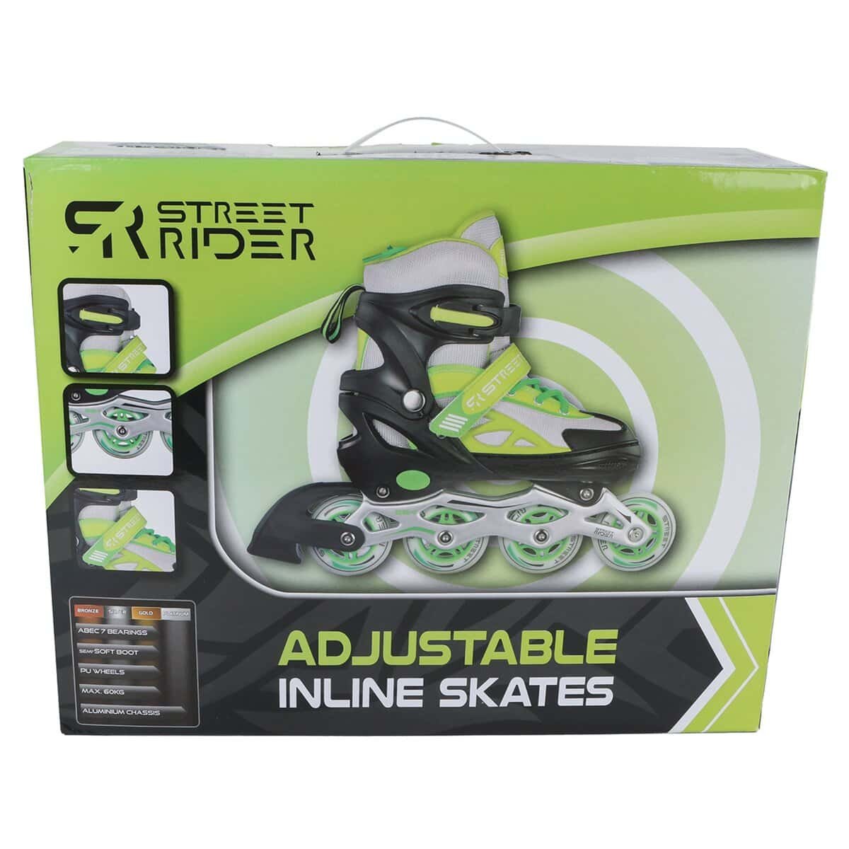 Street Rider Inline Skates Kinder – Verstelbare Skeelers Groen/Zwart - Image 2
