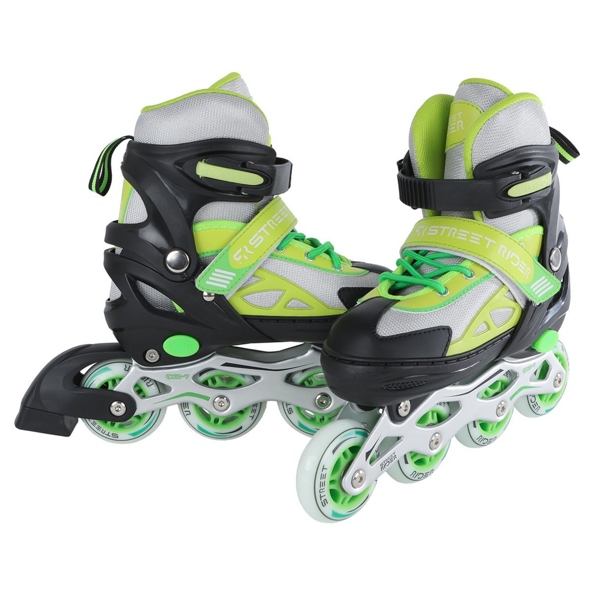 Street Rider Inline Skates Kids - Adjustable Skates Green/Black