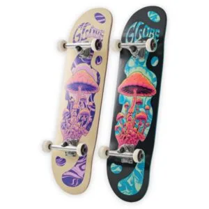 Globe G1 Mind Expansion 8.5 inch Complete Skateboard – Off-White/Purple met full concave, beide kleuren beschikbaar Tensor trucks en 53mm wielen