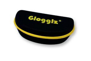 Glogglz Hardcase Brillenetui schwarz EVA mit gelbem Reißverschluss