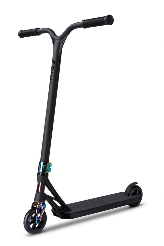Chilli Beast V2 – Stunt-Scooter – 110-mm-Räder – Schwarz/Neochrom – Komplettes Freestyle-Setup