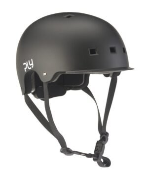 PLY PLY Plain Skate Helmet Black 48-54cm (S) - Matt and Ventilated