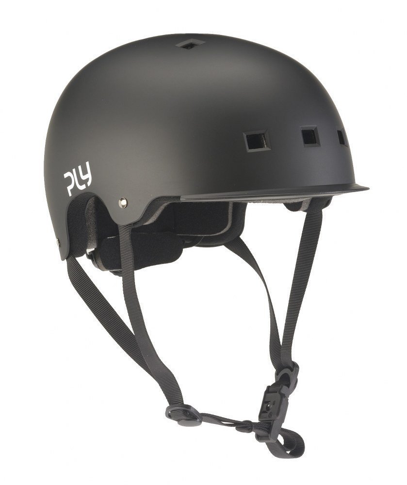 PLY Plain Skate Helm Zwart 48-54cm (S) - Mat en Ventilerend