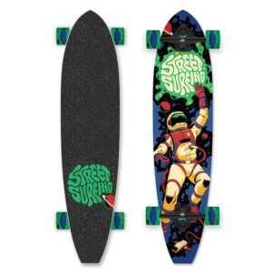 Street Surfing – Cut Kicktail Longboard 36" Astronaut – 91 cm – Astronaut-Design mit Gripdeck