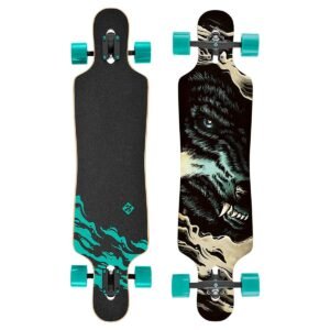 Street Surfing – Freeride Longboard 39 Wolf – 99 cm | Street Surfing Longboard mit Wolf-Grafik