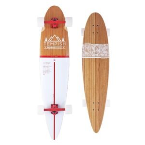 Tempish Flow longboard 107cm bamboe top view met griptape
