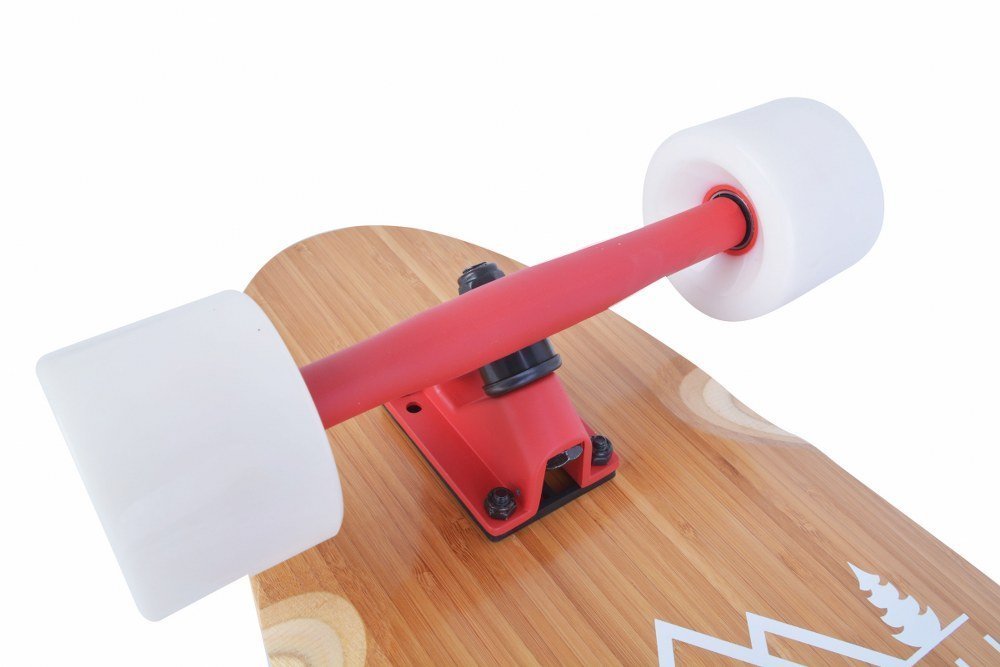 Riding the Tempish Flow longboard in the city with soft PU wheels