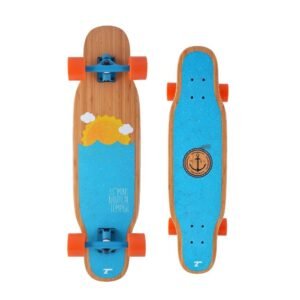 Tempish Mini Nautical Longboard bovenaanzicht met kompas griptape