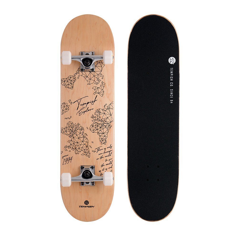 Tempish Ontop Skateboard bovenaanzicht met zwarte griptape en dubbele kicktail
