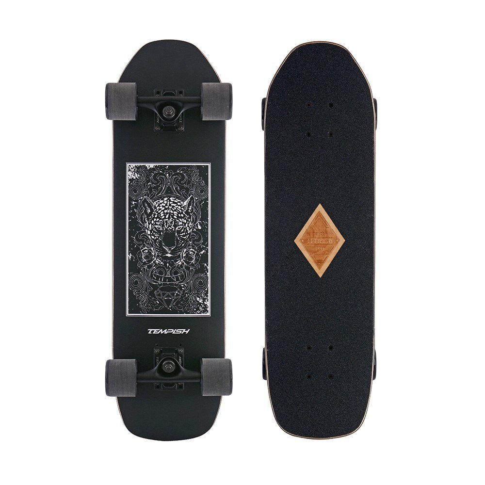 Tempish Pantar Longboard Übersicht Seitenansicht Holzoptik und schwarzes Griffband